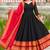 Black Anarkali Suit with Red Dupatta | Embroidered Ethnic Party Wear Dress