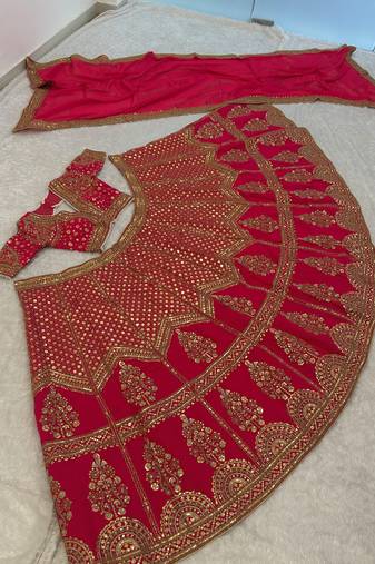 Red Bridal Lehenga Choli With Dupatta