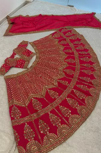 Red Bridal Lehenga Choli With Dupatta