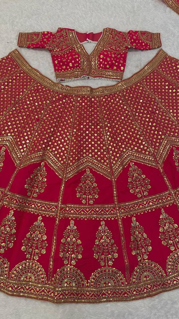 Red Bridal Lehenga Choli With Dupatta
