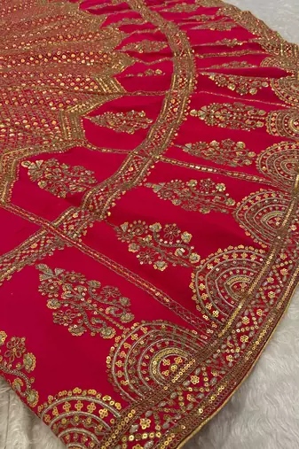 Red Bridal Lehenga Choli With Dupatta