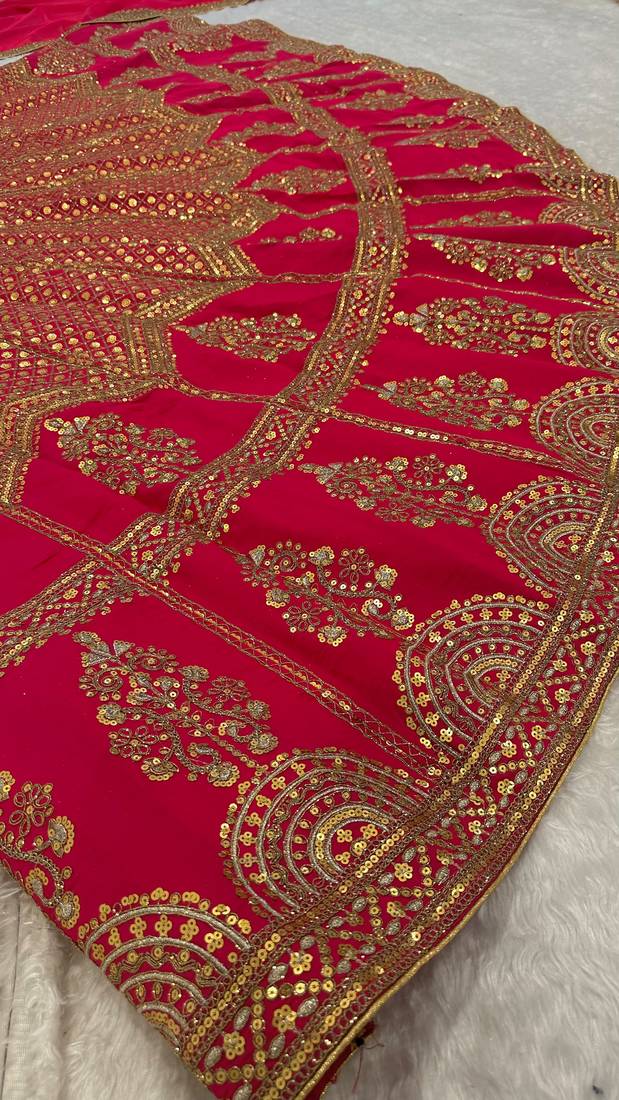 Red Bridal Lehenga Choli With Dupatta