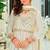 White chinon readymade suit with embroidery & sequence work
