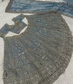 Grey Sequins Lehenga Choli With Dupatta
