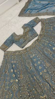 Grey Sequins Lehenga Choli With Dupatta 2
