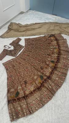 Brown Thread Lehenga Choli With Dupatta 5