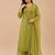 Green faux georgette embroidered palazzo set