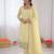 Light-yellow georgette thread embroidery kurta set