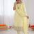Light-yellow georgette thread embroidery kurta set