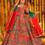 Multicolor cotton embroidered flared gown set