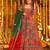 Multicolor cotton embroidered flared gown set