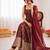 Maroon chanderi silk thread embroidery anarkali set
