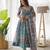 Light-blue organza printed anarkali set