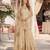 Cream silk embroidered sharara set