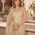 Cream silk embroidered sharara set