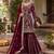 Maroon faux georgette thread embroidery palazzo set