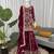 Maroon faux georgette thread embroidery palazzo set