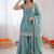 Blue art silk thread embroidery palazzo set