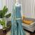 Blue art silk thread embroidery palazzo set