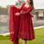 Red georgette embroidered anarkali set