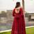 Red georgette embroidered anarkali set