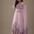Light-lavender pure organza printed anarkali set