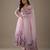 Light-lavender pure organza printed anarkali set