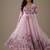 Light-lavender pure organza printed anarkali set