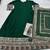 Green silk blend embroidered flared gown set