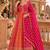 Multicolor faux georgette hand embroidery flared gown set