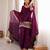 Wine silk blend embroidered salwar kameez