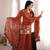 Dark-orange silk blend embroidered palazzo set