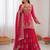 Rani-pink silk blend thread embroidery palazzo set