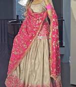 Multicolor silk embroidered sharara set