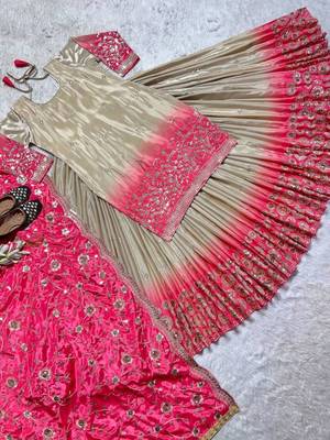 Multicolor silk embroidered sharara set 2
