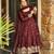 Dark-brown silk embroidered palazzo set
