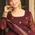 Dark-brown silk embroidered palazzo set