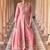 Baby-pink silk blend embroidered palazzo set