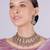 Purple yellow gold premium designer american diamond and stone work necklace set