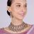 Purple yellow gold premium designer american diamond and stone work necklace set