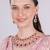 Pink rose gold premium designer american diamond and stone work necklace set
