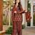 Dark-red cotton printed farshi salwar set