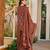 Dark-red cotton printed farshi salwar set