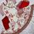 Cream faux georgette digital print flared gown set