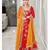 Orange georgette embroidered anarkali set
