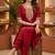 Maroon silk thread embroidery kurta set