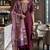 Wine silk thread embroidery kurta set