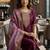 Wine silk thread embroidery kurta set