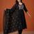 Black cotton poly embroidered kurta set