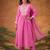 Pink cotton poly embroidered kurta set